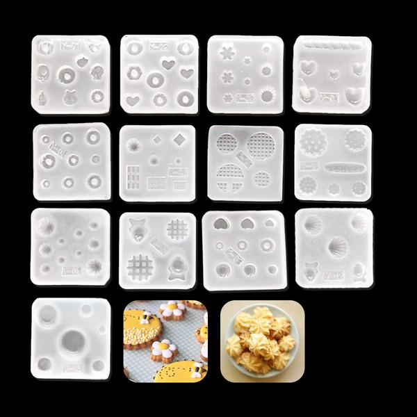 iSuperb 13 pcs Resin Mold Mini Cute Silicone Molds Epoxy