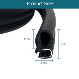 Tintvent Car Door Rubber Seal Strip with Side Large Bulb(26Ft), Automotive Weather Stripping, Edge Trim for Boats, Automobile, RVs, Trucks