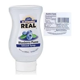 Blueberry Reàl Infused Exotics, Blueberry Puree Infused Syrup, 16.9 FL OZ Squeezable Bottle