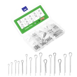 sourcing map 225Pcs 15 Sizes 304 Stainless Steel Cotter Pin Split Pin Assortment Kit, Split Cotter Fastener Clips for Household Appliances, Sports Equipment, Car Mechanics Repair (Silver)
