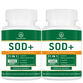 VITACRLLYNMN 700MG Sod Superoxide Dismutase Supplement - High Potency Antioxidant Supplement for Cellular Health - 120 Capsules