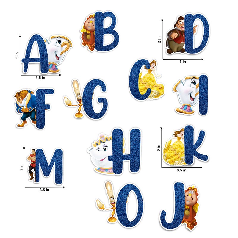 Seyal® Bauty & The Beast A-Z Alphabet Wall Sticker