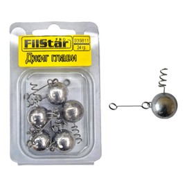PRO FILSTAR Jig Heads for Artificial Bait, 5 x 24 g, Screw Heads, Cheburashka Lead, Weights Set, Rubber Fish Jig Heads, Jig Heads, Sports Set, Jig Heads, Drop Shot Fishing Accessories, Fishing