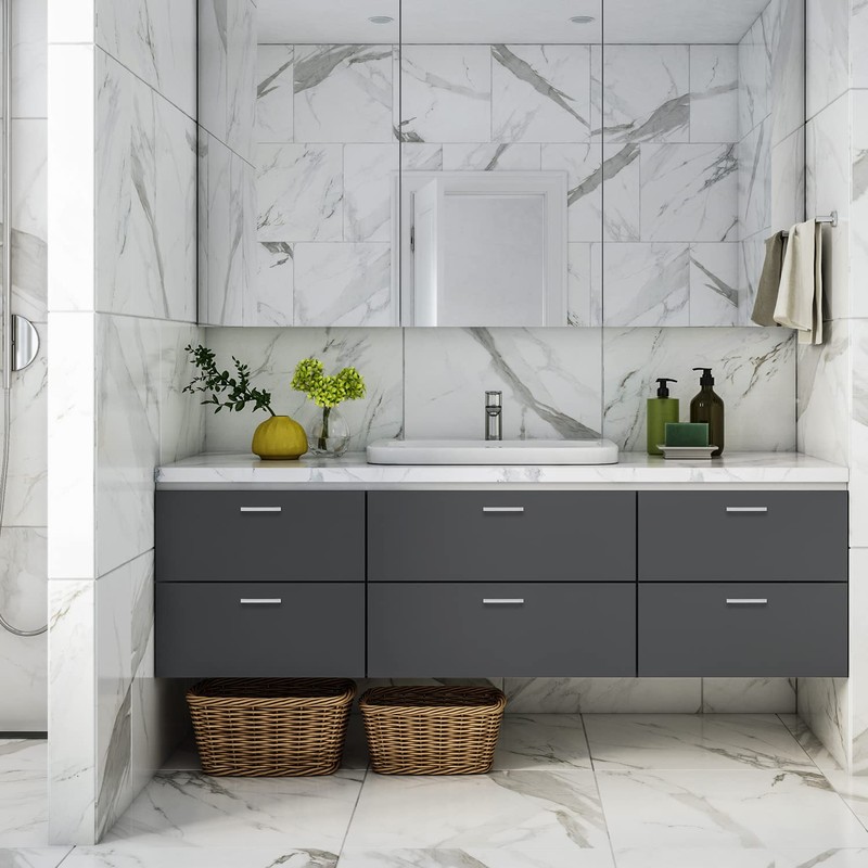 Ravinte 3 Pack Stainless Steel 4-1/2 Inch Cabinet Pulls Brushed