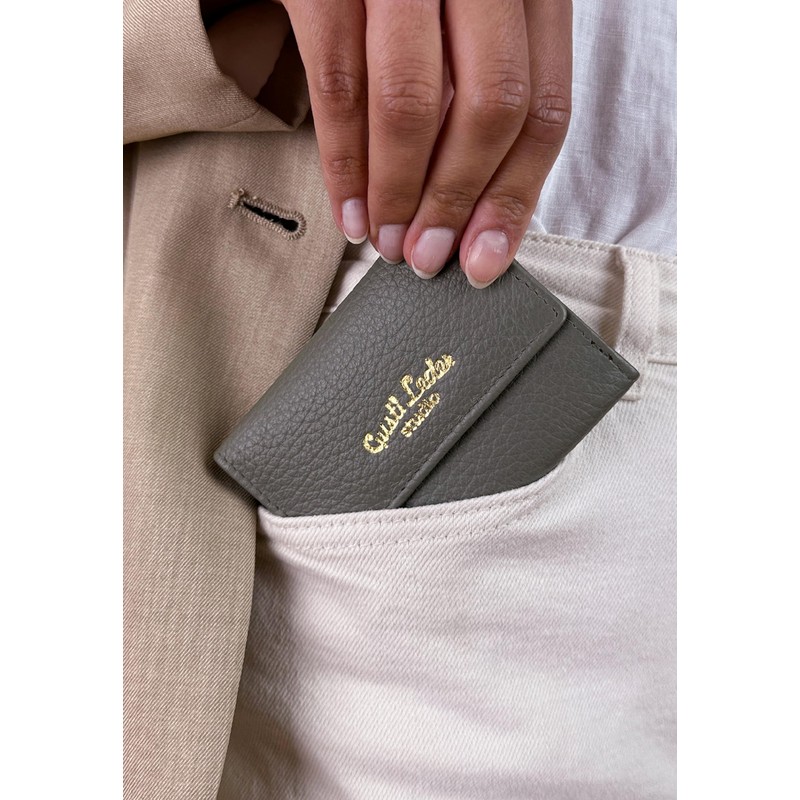 Gusti Dario Women's and Men's Leather Wallet Grey Leather, gray,