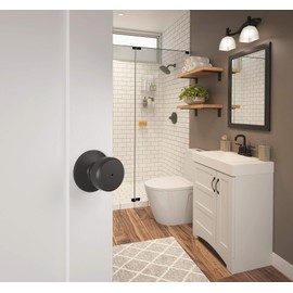 Schlage F40 BWE 716 Bowery Privacy Lock Knob, Aged Bronze