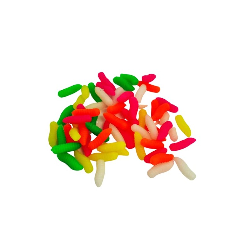 25pcs Artificial Maggots Buoyant Pop Up Fluorescent Fluoro Fake Maggots