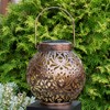 Solar Hanging Lantern for Outdoor Décor – Hollow Iron Projection