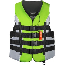 Leader Accessories Adult Universal Personal Flotation Device USCG Approved Life Jacket Vest (Green, 4XL)