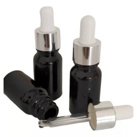 Meliars Frasco Gotero 10/30 Ml Negro Bulbo Plata/blanco (30 Pzs)