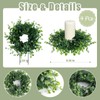 Mini Green Boxwood Candle Rings Wreaths Spring Summer Kitchen Cabinet