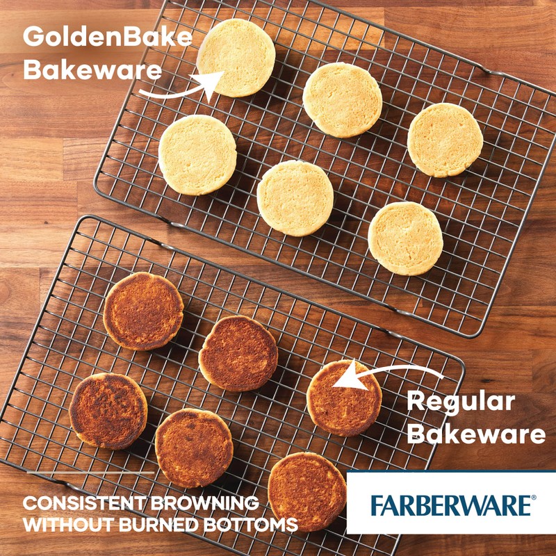 Farberware GoldenBake Bakeware Nonstick Meatloaf/Loaf Pan Set, Insulated, Two 9-Inch