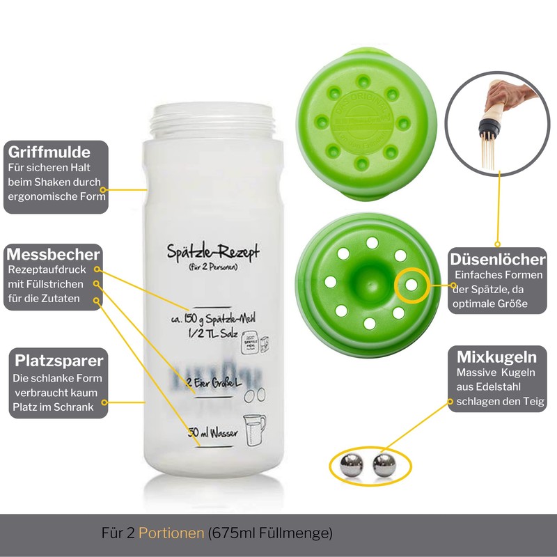 Spätzle-Shaker 2 portions in Green