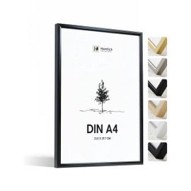 Heimlich® 1 x Picture Frame, DIN A4 21 x 30 cm, Black Metal Frame, 1 Pack, Document Frame, Small Collage, Metal Frame, Aluminium Picture Frame Photo Frame