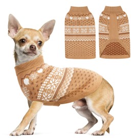 SCENEREAL Dog Sweaters for Large Medium Small Dogs, Warm Puppy Clothes Soft Turtleneck Sweatshirt, Knitted Ugly Dog Christmas Sweater Pet Outfits, Argyle Xmas Pet Cold Weather Coat for Girls Boys