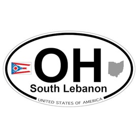 US Decal, Inc. South Lebanon, Ohio Oval Sticker with State Flag