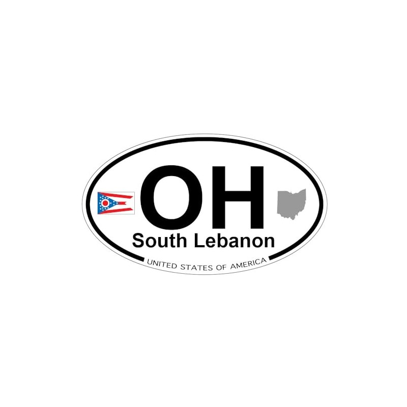 US Decal, Inc. South Lebanon, Ohio Oval Sticker with State