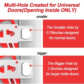 KUOGO Portable Door Lock for Home Security Travel Lockdown Locker Safety Locks for Additional Safety and Privacy Perfect for Traveling Apartment College Red
