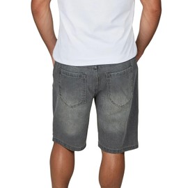 riverso RIVAshton Men's Loose Fit Jeans Shorts Summer Denim Cotton Plain Blue Grey S M L XL XXL, Grey Denim (G126), M