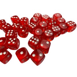 20 X 12MM TRANSLUCENT DICE (Red)