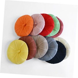 TOVINANNA Berets Cap Weaving Hat for Boys and Girls Solid Berets Hat Wool Beanie for Boys Girls Pink