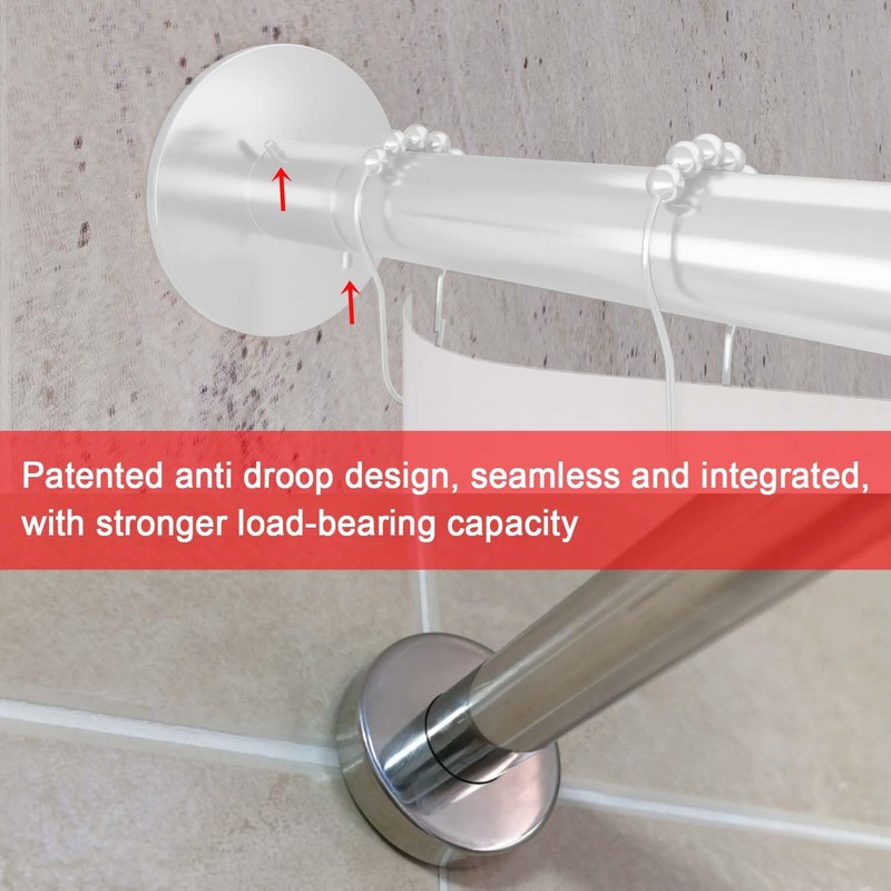 Tanxih Corner Shower Curtain Rod Adjustable Stainless Steel L Shaped