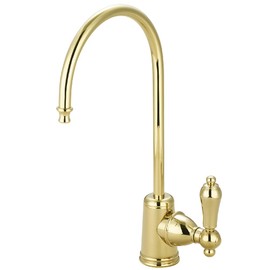 Kingston Brass Gourmetier KS7192AL Restoration Single Handle Water Filtration Faucet, Polished Brass, 6-Inch spout reach