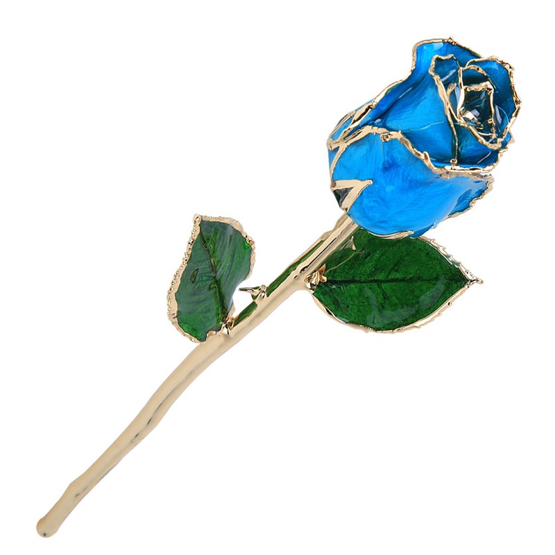 24K Gold Plating Rose Flower with Base Gift for Valentines
