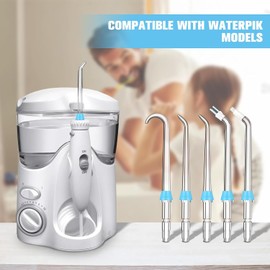 WEQNNM Replacement Tips for Waterpik Water Flosser,Replacement Classic Jet Tips Compatible with Waterpik Oral Irrigator,Replacement Brush Heads for Waterpik,8 Pcs Replacement Parts for Waterpik