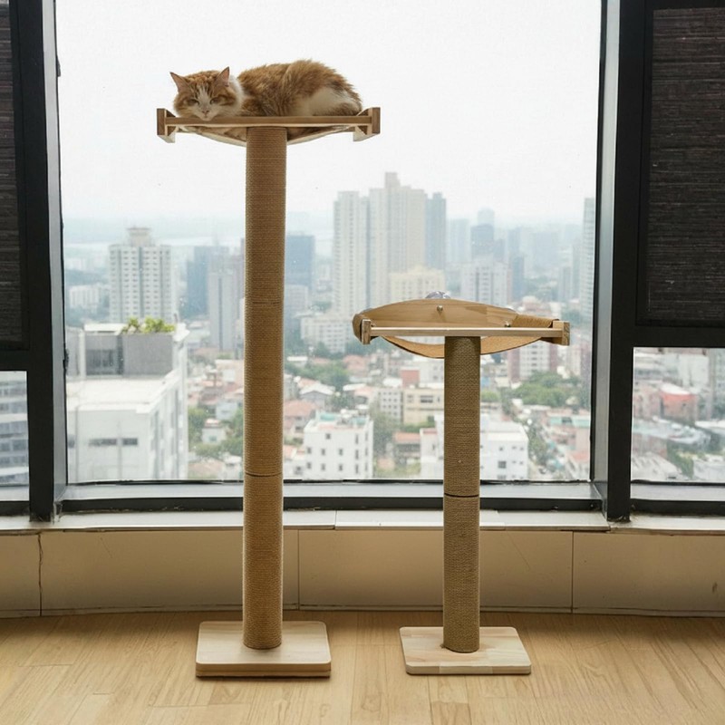 42'' Cat Tree Window Sill Perch with Tall Vertical Scratching