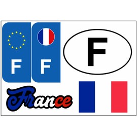 Daged France Sticker Card 5 Pieces – Foreign License Plate Car Motorcycle Biker Flag Vinyl KN