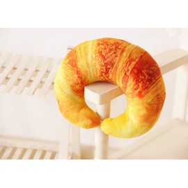 RemeeHi Creative U Shaped Neck Pillow Throw Pillow Cushion Plush Toy Croissant 3D Simulation Bread Pillow