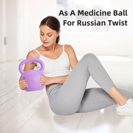 10 lb Kettlebell Weight with Three-handles for Russian Twists AB Exercise, Weightlifting and Core Training All-Purpose Fitness Exercise Home Gym [Purple]