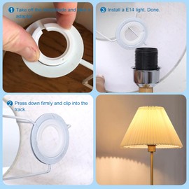 DOETYD 5 Pack E27 to E14 Lampshade Reducer Ring White Plastic Reducer Ring Light Shade Reducer Converter Washer Transformable Lamp Holder from 42mm to 29mm