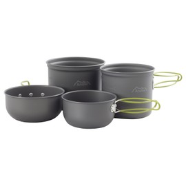 Andes Portable 3-4 Person Aluminium Camping Hiking Pot & Pan Cookware Set