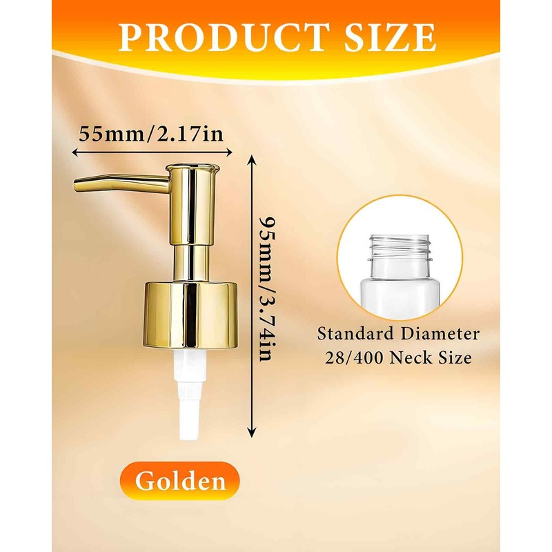 DAWZMR 6 Pack Gold Soap Dispenser Pump, Top Replacement for