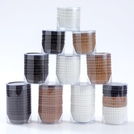 Cupcake Liners, 300 pcs Standard Size 5cm Diameter, White, Natural, Brown Foil Baking Cups for Parties and Events - Heat Resistant, Non-Stick, Meet Your Baking Needs.