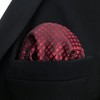 shlax&wing Men's Pocket Square Handkerchief Plaids Red Maroon Burgundy 12.6"