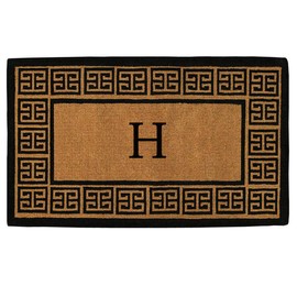 Home & More 180092436H The Grecian 2' X 3' Extra-thick Monogrammed Doormat (Letter H)
