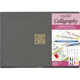 Kuretake A to ZIG Calligraphy Starter Kit, Calligraphy pens, with practice note and handbook, for bigginer, Made in Japan