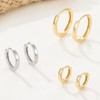 Unisex 6-14mm Minimalist Plain Stacking Round Huggie Hoop Earrings Hinged