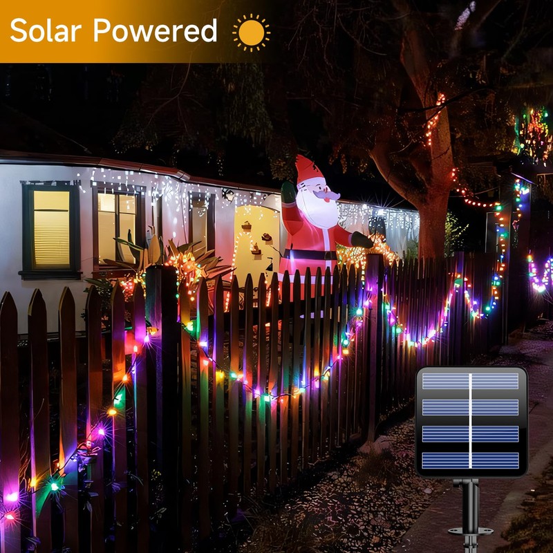 66FT Solar String Lights Outdoor Waterproof, 200LED Solar Christmas Lights
