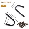 Auvotuis 24Pcs Single Iron Hooks, Decorative J Shaped Wall Mounted