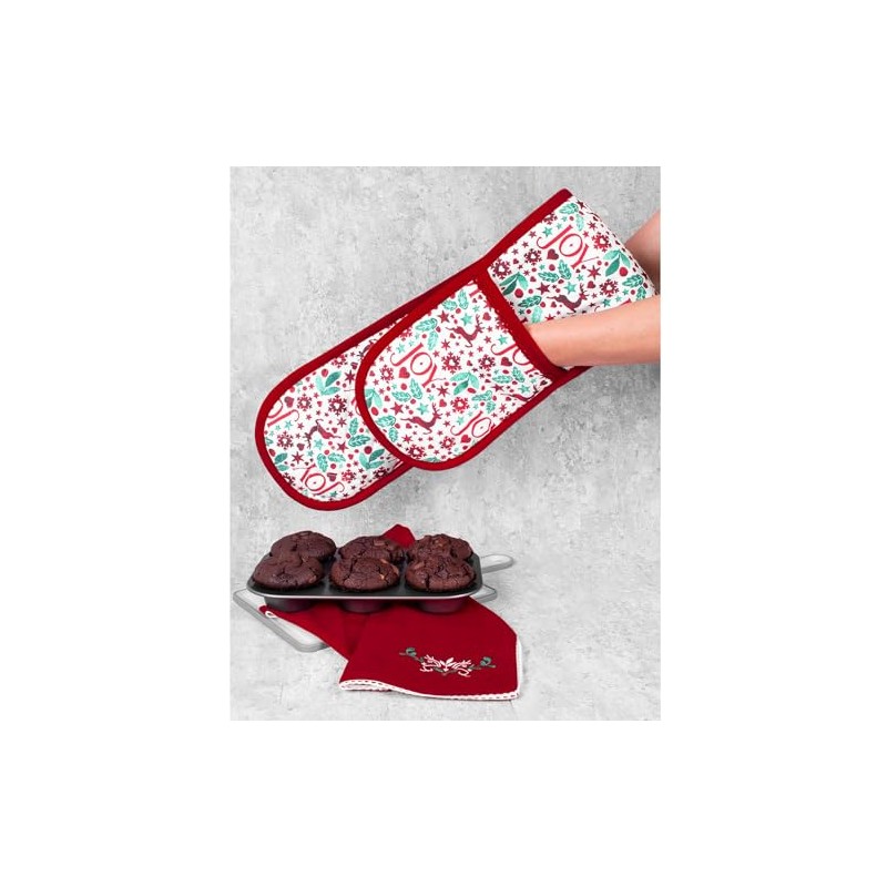 Christmas Joy 18 x 88cm Christmas Joy Double Oven Glove