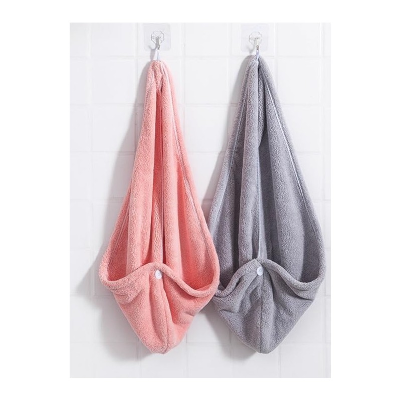 Hair Towel Wrap for Women and Men 2 Pack Bathroom