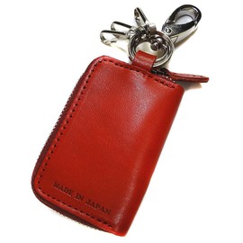 BlissLeather (Tochigi Leather Made in Japan) Luxury Genuine Leather Smart Key Case, 3 Layers, Canabira, KYY Zipper, Made in Japan, red_1