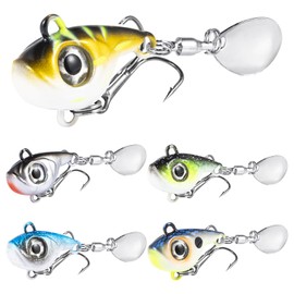 Goture Metal Vibration Set, Small, Mountain Stream, Gulf, Control Fishing Site, Tube Fishing, Source Stream, Tributary, Triple Hook, Silver Blade Included, Spin-Tail, Vibration, Sea Bass, Trout,