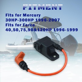 JUEDIMA 114-7509 Outboard Ignition Coil CDM Module, Fit for Mercury 30-300HP 1996-2007, for Force 40 50 75 90 120HP 1996-1999, Replaces 827509A10 827509T7 827509A1 827509A3 827509A4 827509A7