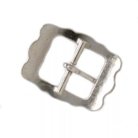 Stecksstore Engraved Center Bar Buckle Shiny Nickel 5/8" 7636-02