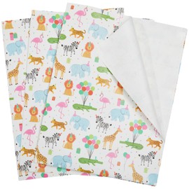 The Gift Wrap Company 58-189227 Party Animals Flat Gift Wrapping Paper Sheet Set, 30" x 23", Multicolor, 3 Pieces